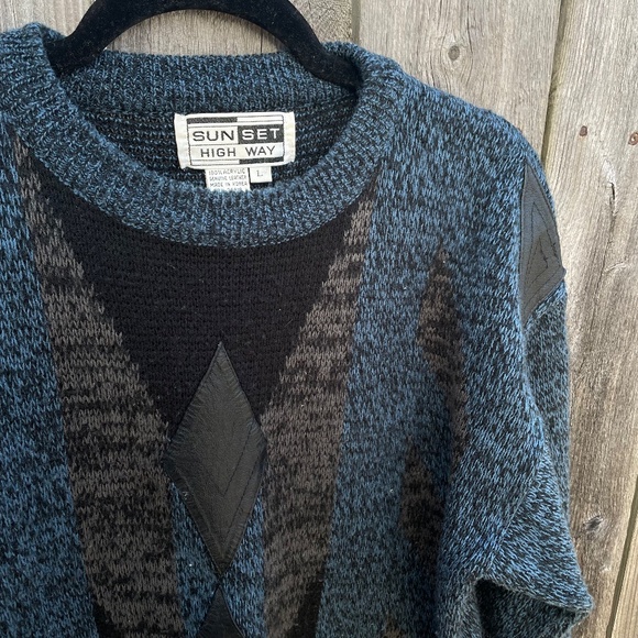 Vintage Sweater with Leather Details - Picture 2 of 6